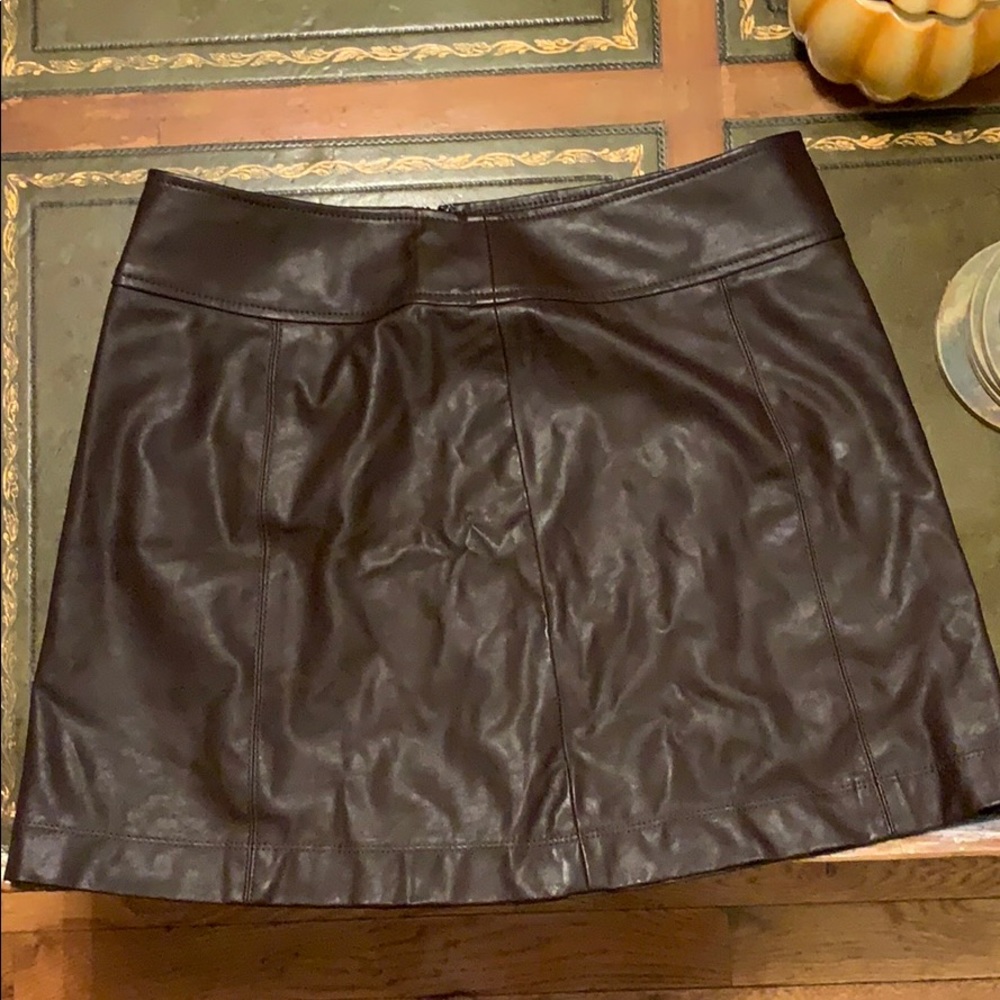 Leather skirt brown